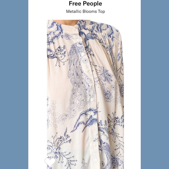 Free People Metallic Blooms Button Up Tunic Top - Picture 5 of 7